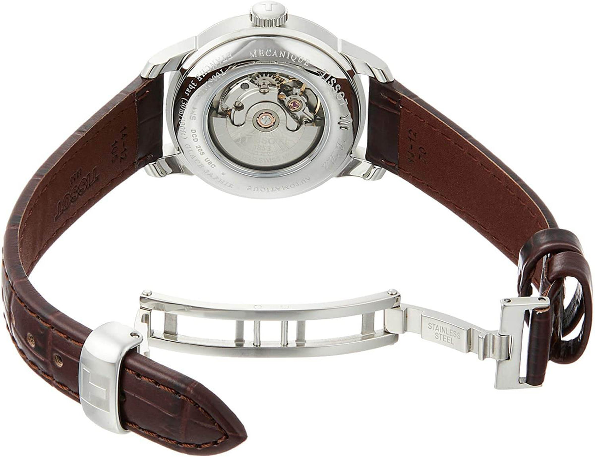  Shop Authentic Tissot T Classic Le Locle Automatic Silver Dial Brown Leather Strap Watch For Women - T006.207.16.038.00 - Luxxuri