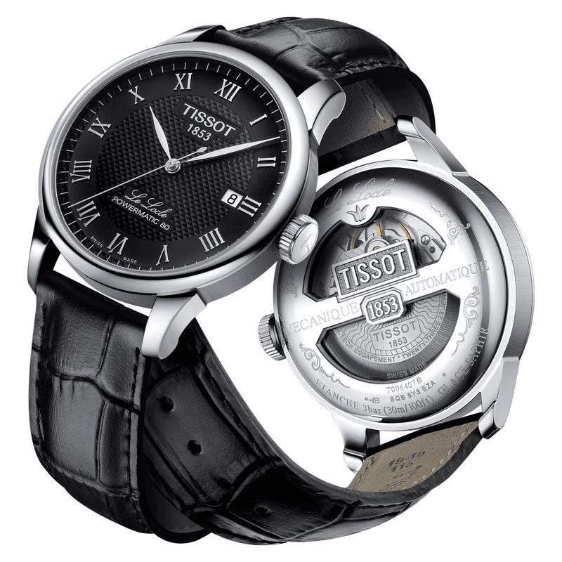 Shop Authentic Tissot Le Locle Powermatic 80 Black Dial Black Leather Strap Watch For Men - T006.407.16.053.00 - Luxxuri