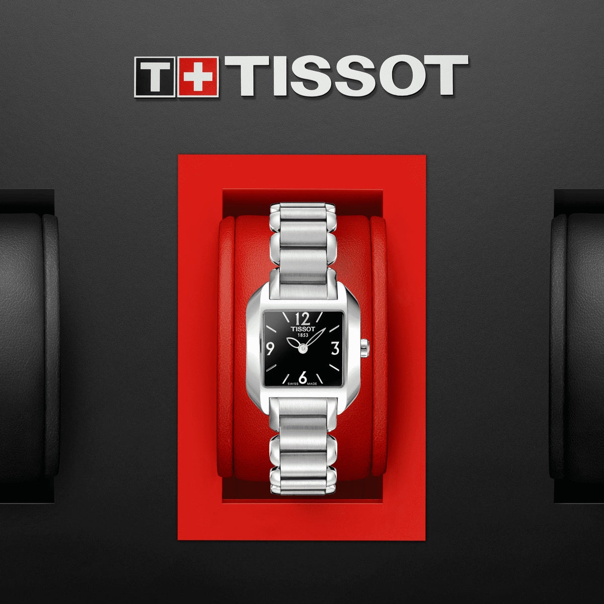  Shop Authentic Tissot T Wave Black Dial Silver Steel Strap Watch for Women - T02.1.285.52 - Luxxuri