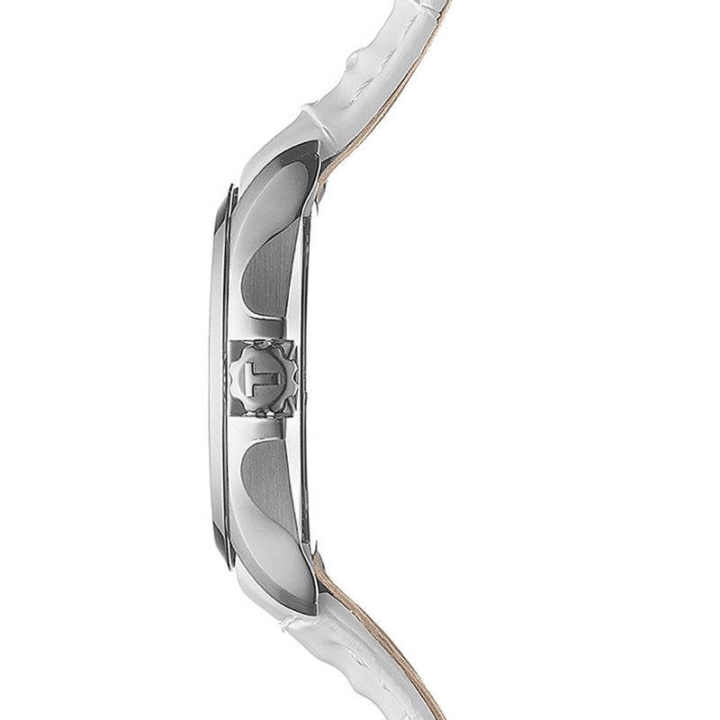  Shop Authentic Tissot Couturier Lady Silver Dial White Leather Strap Watch For Women - T035.210.16.011.00 - Luxxuri