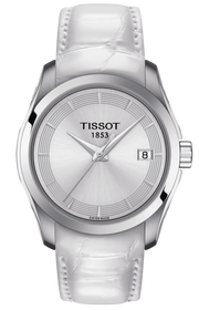  Shop Authentic Tissot Couturier Lady Silver Dial White Leather Strap Watch For Women - T035.210.16.011.00 - Luxxuri