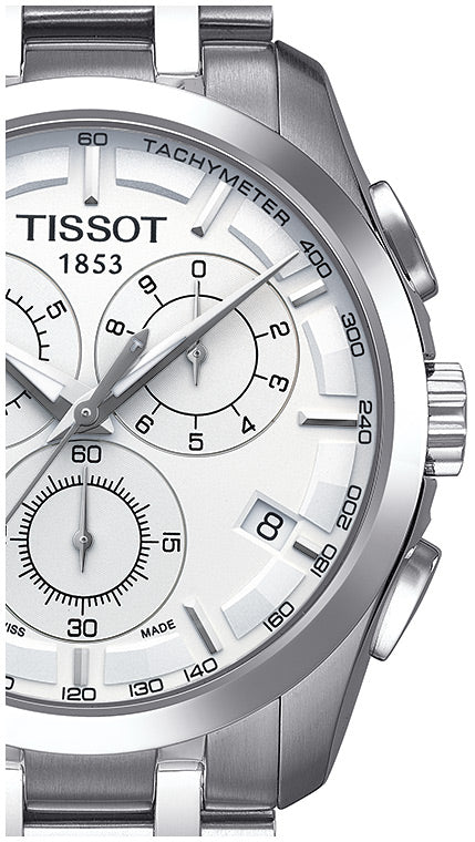  Shop Authentic Tissot Couturier Chronograph White Dial Silver Steel Strap Watch For Men - T035.617.11.031.00 - Luxxuri
