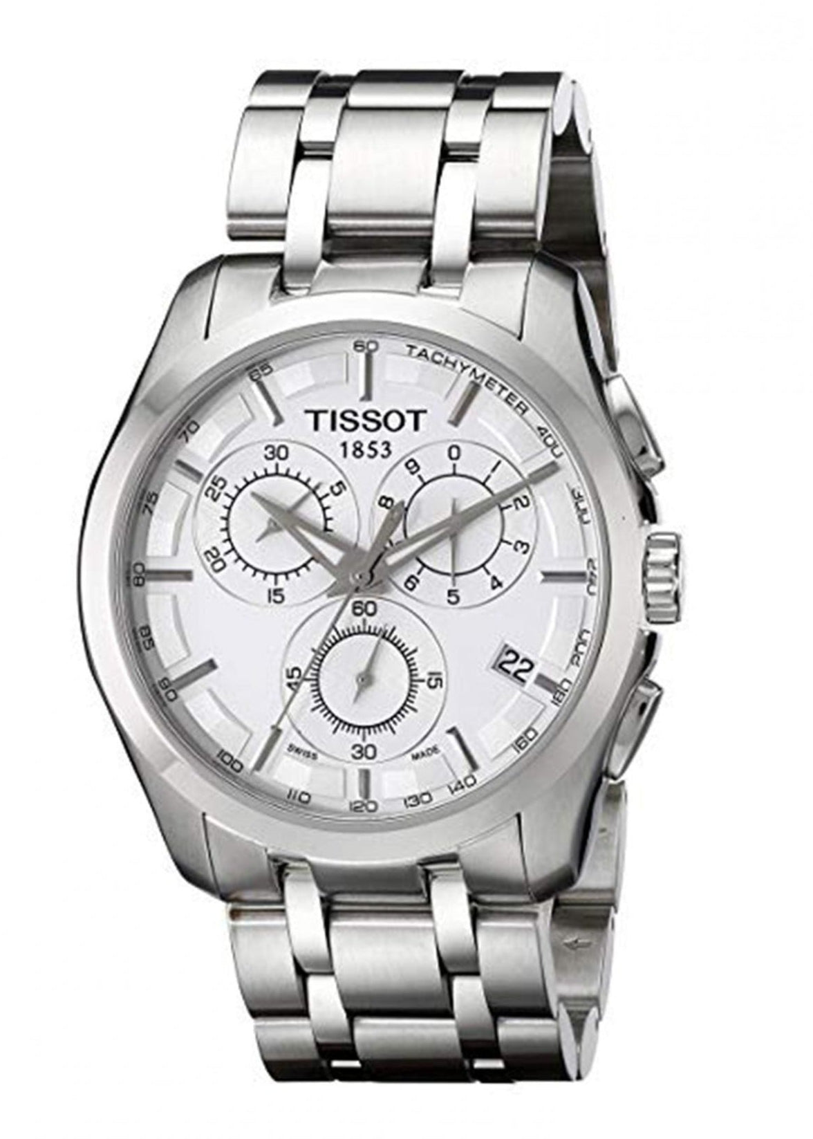  Shop Authentic Tissot Couturier Chronograph White Dial Silver Steel Strap Watch For Men - T035.617.11.031.00 - Luxxuri