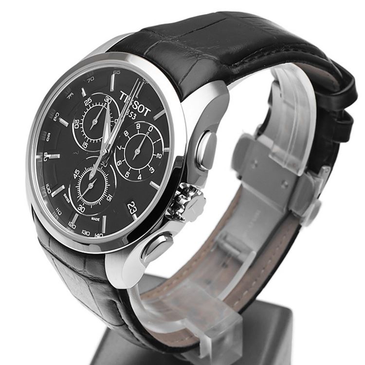  Shop Authentic Tissot T Classic Couturier Chronograph Black Dial Black Leather Strap Watch For Men - T035.617.16.051.00 - Luxxuri