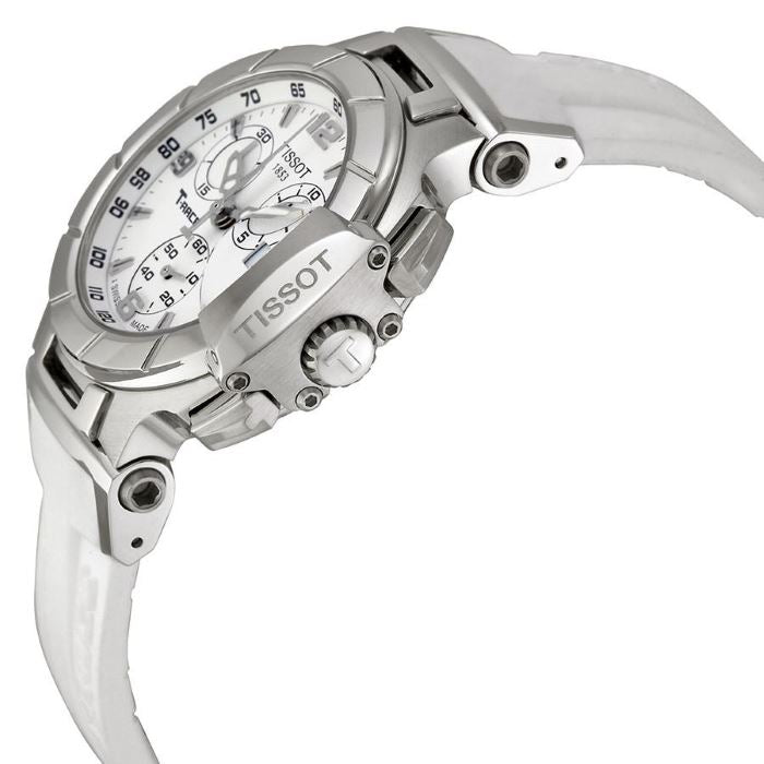  Shop Authentic Tissot T Race Lady Chronograph White Dial White Rubber Strap Watch for Women - T048.217.17.017.00 - Luxxuri