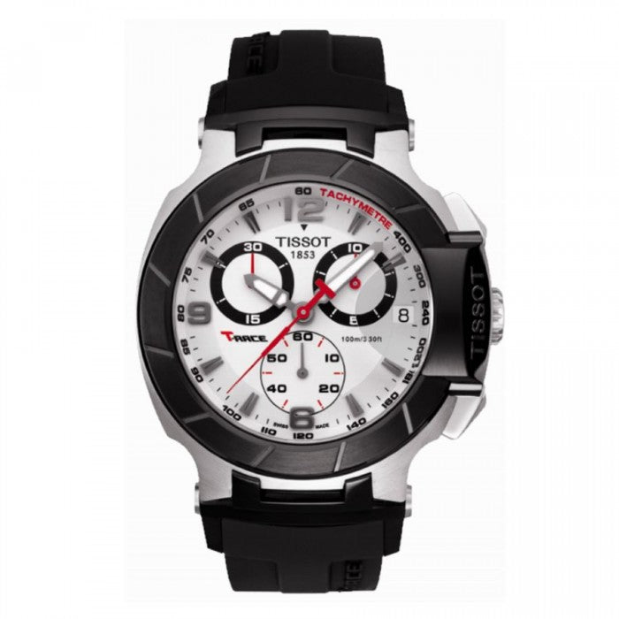 Shop Authentic Tissot T Race Chronograph White Dial Black Rubber Strap Watch for Men - T048.417.27.037.00 - Luxxuri