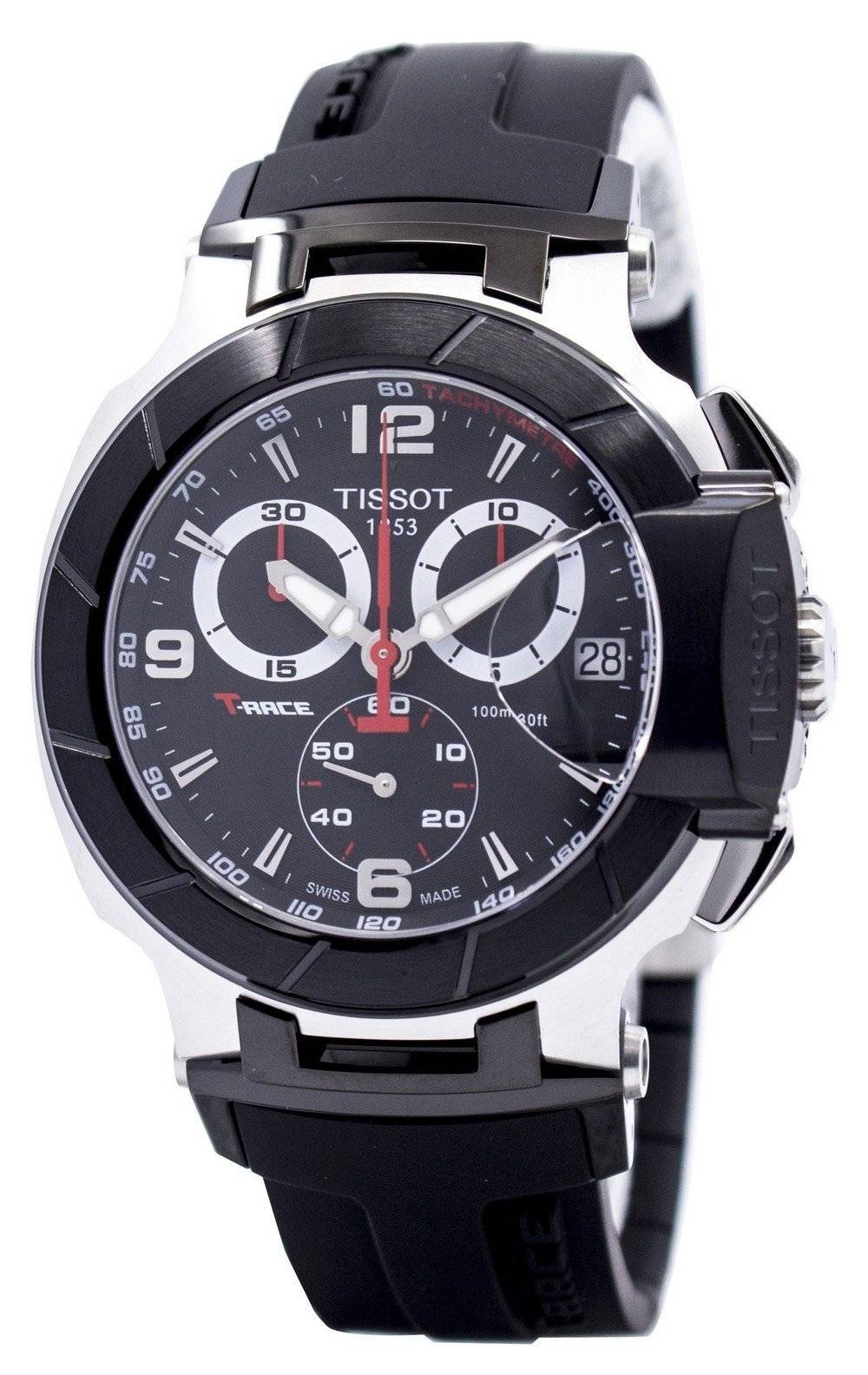  Shop Authentic Tissot T Race Chronograph Black Dial Black Rubber Strap Watch for Men - T048.417.27.057.00 - Luxxuri