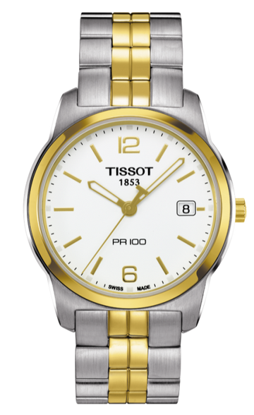  Shop Authentic Tissot T Classic PR100 White Dial Two Tone Steel Strap Watch For Women - T049.210.22.032.00 - Luxxuri