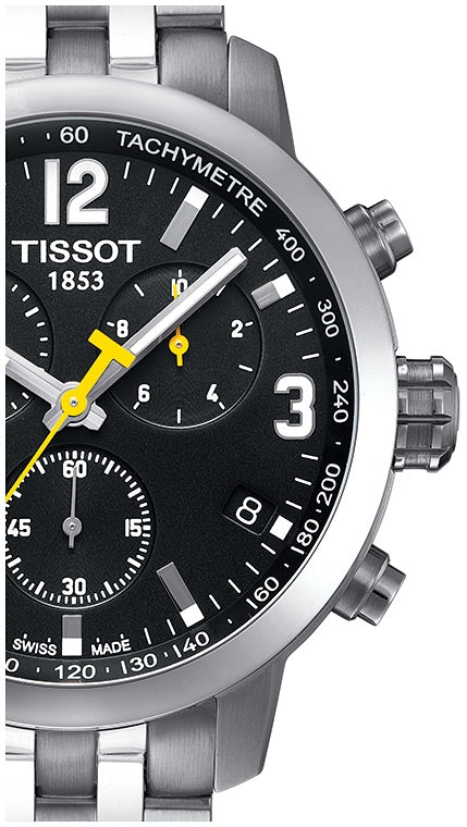  Shop Authentic Tissot PRC 200 Chronograph Black Dial Silver Steel Strap Watch For Men - T055.417.11.057.00 - Luxxuri
