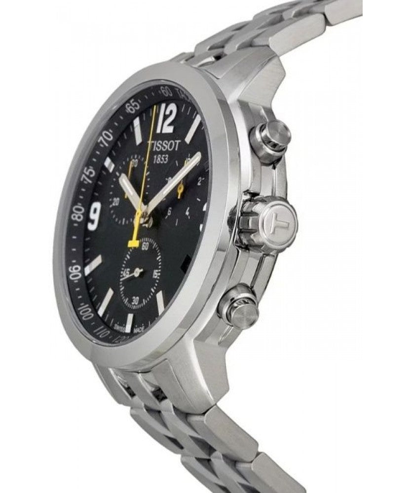  Shop Authentic Tissot PRC 200 Chronograph Black Dial Silver Steel Strap Watch For Men - T055.417.11.057.00 - Luxxuri