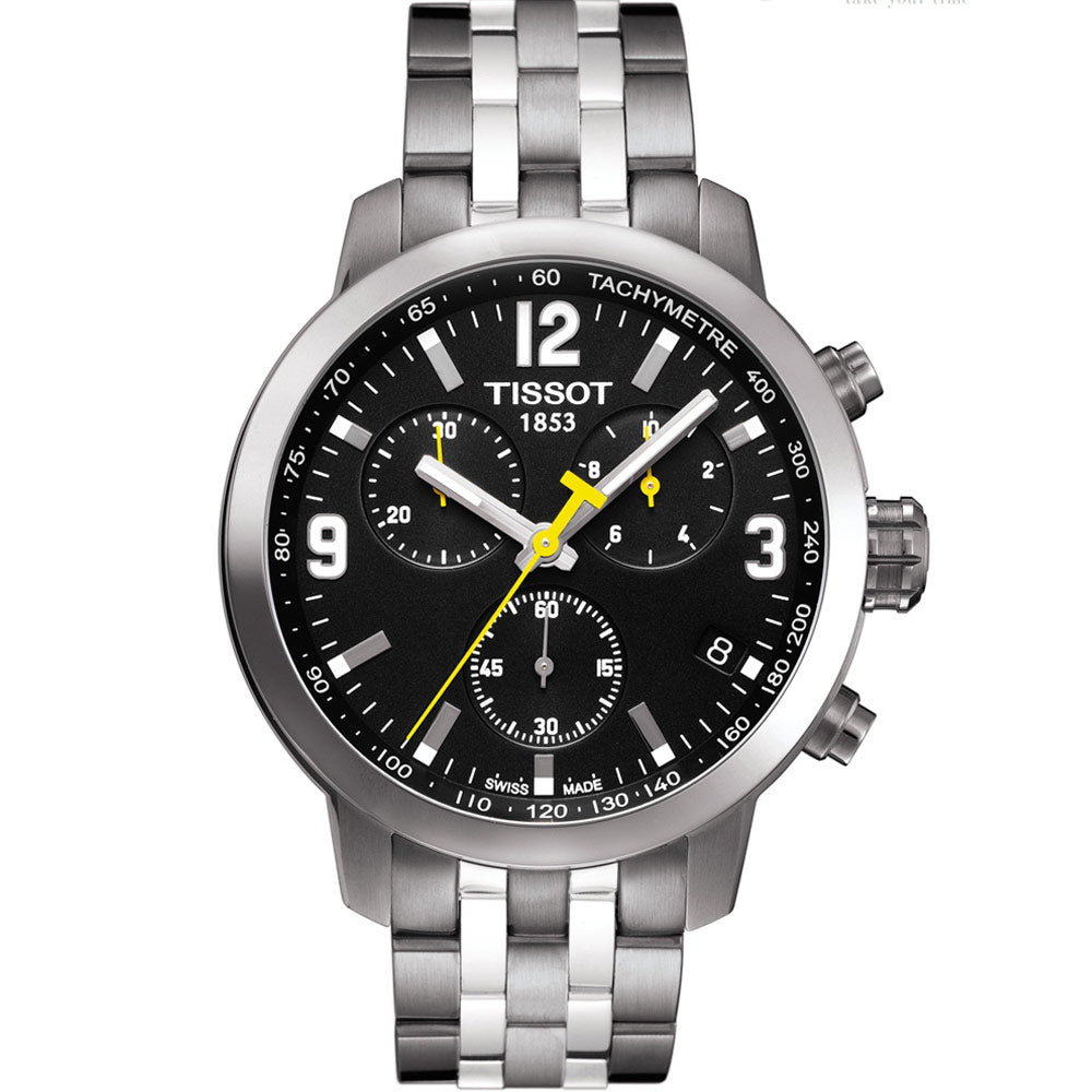  Shop Authentic Tissot PRC 200 Chronograph Black Dial Silver Steel Strap Watch For Men - T055.417.11.057.00 - Luxxuri