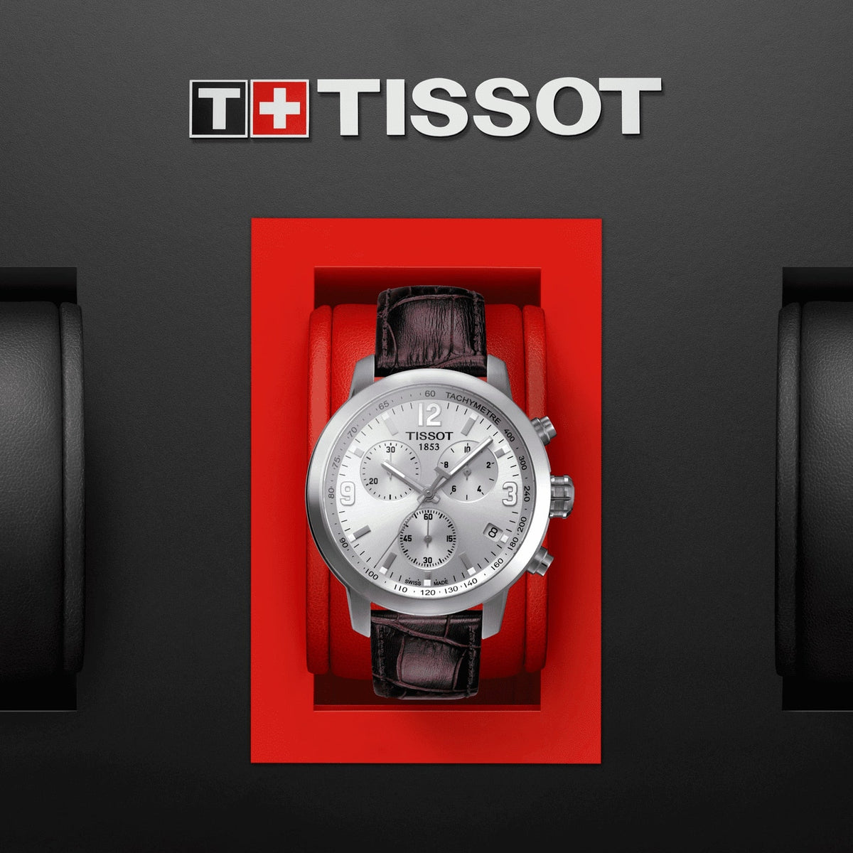  Shop Authentic Tissot PRC 200 Chronograph Silver Dial Brown Leather Strap Watch For Men - T055.417.16.037.00 - Luxxuri