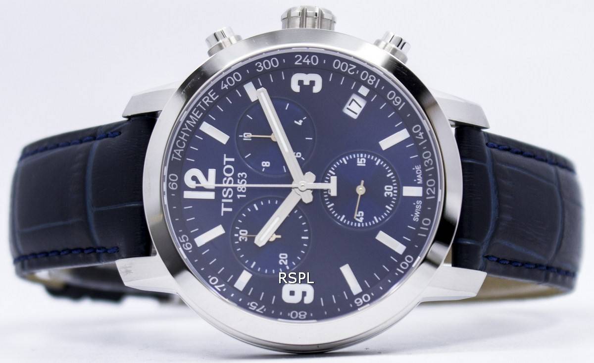  Shop Authentic Tissot PRC 200 Chronograph Blue Dial Blue Leather Strap Watch For Men - T055.417.16.047.00 - Luxxuri