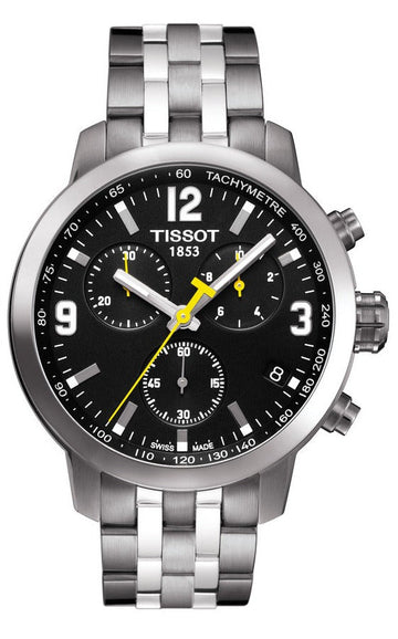  Shop Authentic Tissot PRC 200 Chronograph Black Dial Stainless Steel Watch For Men - T0554171105700 - Luxxuri