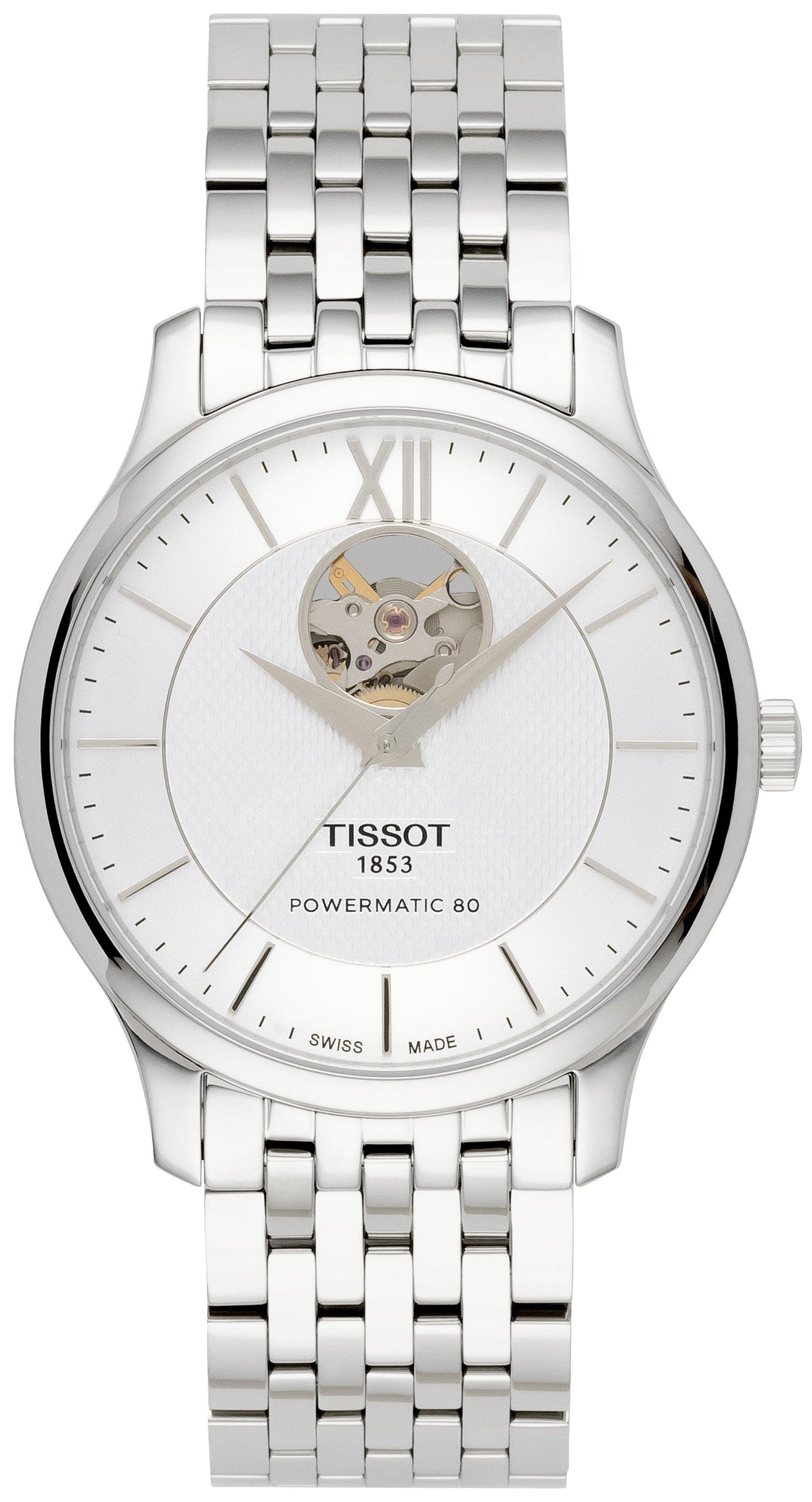  Shop Authentic Tissot Tradition Powermatic 80 Open Heart Automatic Watch For Men - T063.907.11.038.00 - Luxxuri