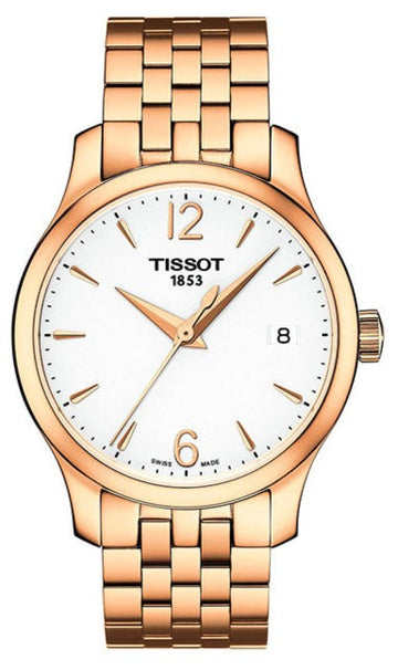  Shop Authentic Tissot T Classic Tradition Lady White Dial Rose Gold Steel Strap Watch for Women - T063.210.33.037.00 - Luxxuri