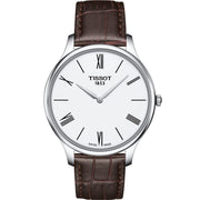  Shop Authentic Tissot T Classic Tradition 5.5 Quartz White Dial Brown Leather Strap Watch For Men - T063.409.16.018.00 - Luxxuri
