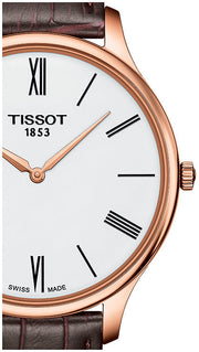 Shop Authentic Tissot Tradition 5.5 White Dial Brown Leather Strap Watch for Men - T063.409.36.018.00 - Luxxuri
