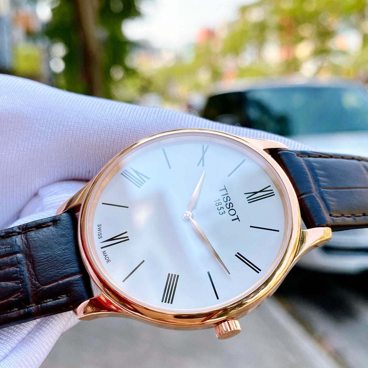  Shop Authentic Tissot Tradition 5.5 White Dial Brown Leather Strap Watch for Men - T063.409.36.018.00 - Luxxuri
