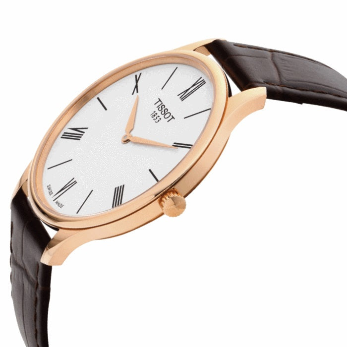  Shop Authentic Tissot Tradition 5.5 White Dial Brown Leather Strap Watch for Men - T063.409.36.018.00 - Luxxuri