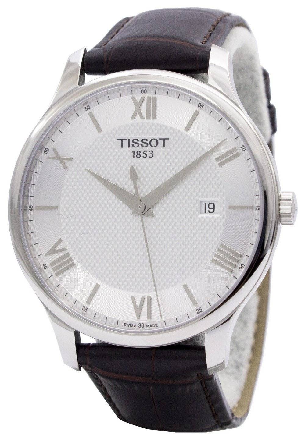  Shop Authentic Tissot T Classic Tradition Silver Dial Brown Leather Strap Watch For Men - T063.610.16.038.00 - Luxxuri