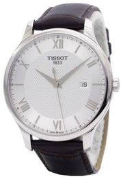  Shop Authentic Tissot T Classic Tradition Silver Dial Brown Leather Strap Watch For Men - T063.610.16.038.00 - Luxxuri