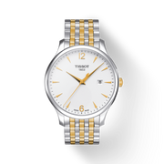  Shop Authentic Tissot T Classic Tradition White Dial Two Tone Mesh Bracelet Watch For Men - T063.610.22.037.00 - Luxxuri