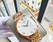  Shop Authentic Tissot T Classic Tradition White Dial Rose Gold Steel Strap Watch For Women - T063.610.33.038.00 - Luxxuri