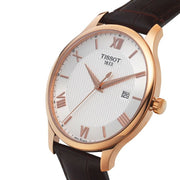 Shop Authentic Tissot T Classic Tradition Silver Dial Brown Leather Strap Watch For Men - T063.610.36.038.00 - Luxxuri