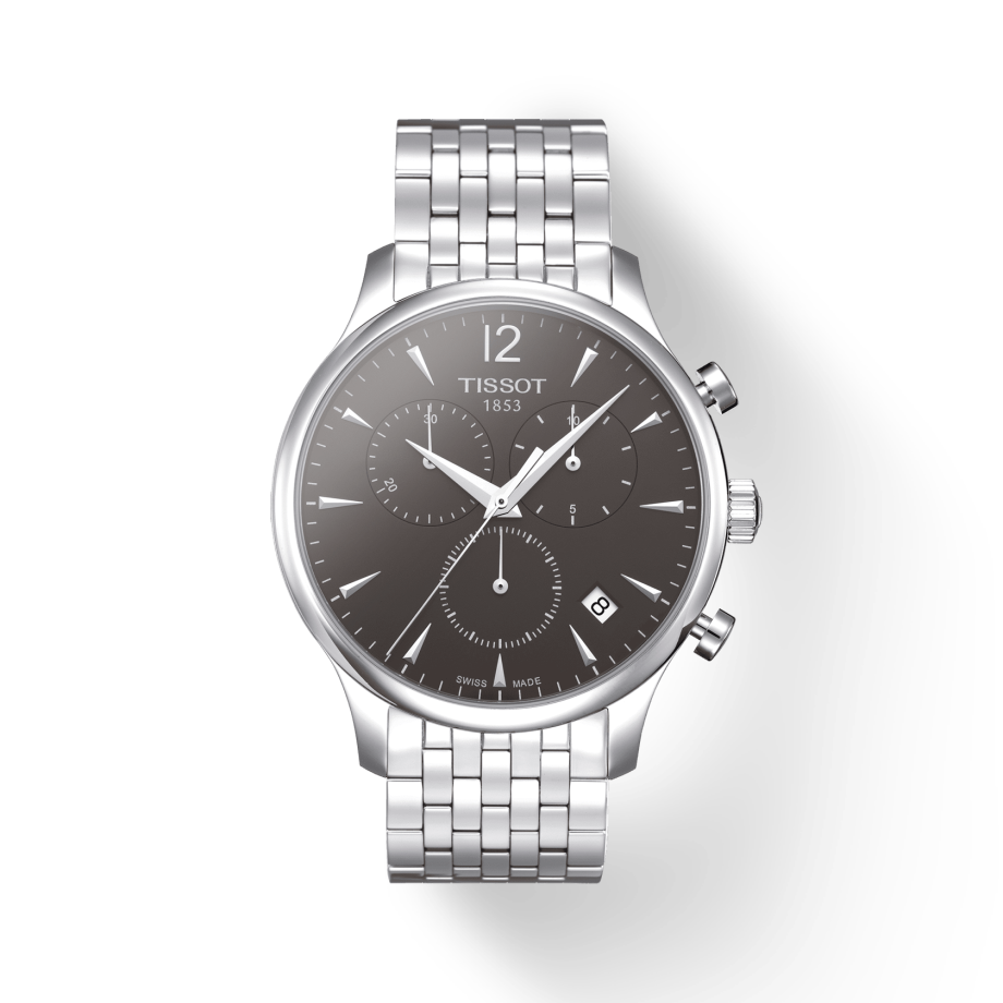  Shop Authentic Tissot T Classic Tradition Chronograph Black Dial Silver Steel Strap Watch For Men - T063.617.11.067.00 - Luxxuri