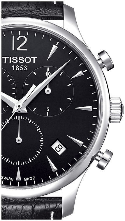  Shop Authentic Tissot T Classic Tradition Chronograph Black Dial Black Leather Strap Watch For Men - T063.617.16.057.00 - Luxxuri
