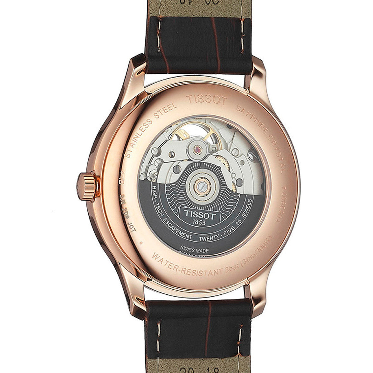  Shop Authentic Tissot Tradition Powermatic 80 Open Heart Silver Dial Brown Leather Strap Watch For Men - T063.907.36.038.00 - Luxxuri