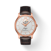  Shop Authentic Tissot Tradition Powermatic 80 Open Heart Silver Dial Brown Leather Strap Watch For Men - T063.907.36.038.00 - Luxxuri