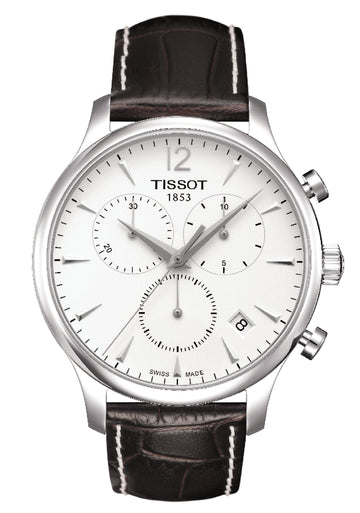  Shop Authentic Tissot T Classic Tradition Chronograph White Dial Brown Leather Strap Watch For Men - T063.617.16.037.00 - Luxxuri