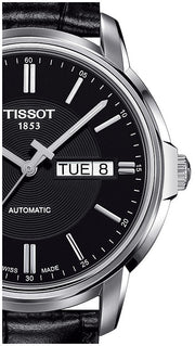  Shop Authentic Tissot Automatics III Day Date Black Dial Black Leather Strap Watch For Men - T065.430.16.051.00 - Luxxuri