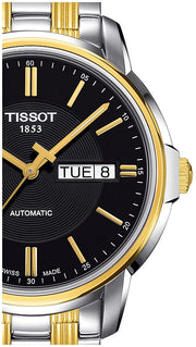  Shop Authentic Tissot Automatics III Day Date Black Dial Two Tone Steel Strap Watch For Men - T065.430.22.051.00 - Luxxuri