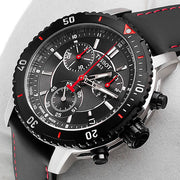  Shop Authentic Tissot T Sport PRS 200 Chronograph Grey Dial Black Leather Strap Watch For Men - T067.417.26.051.00 - Luxxuri