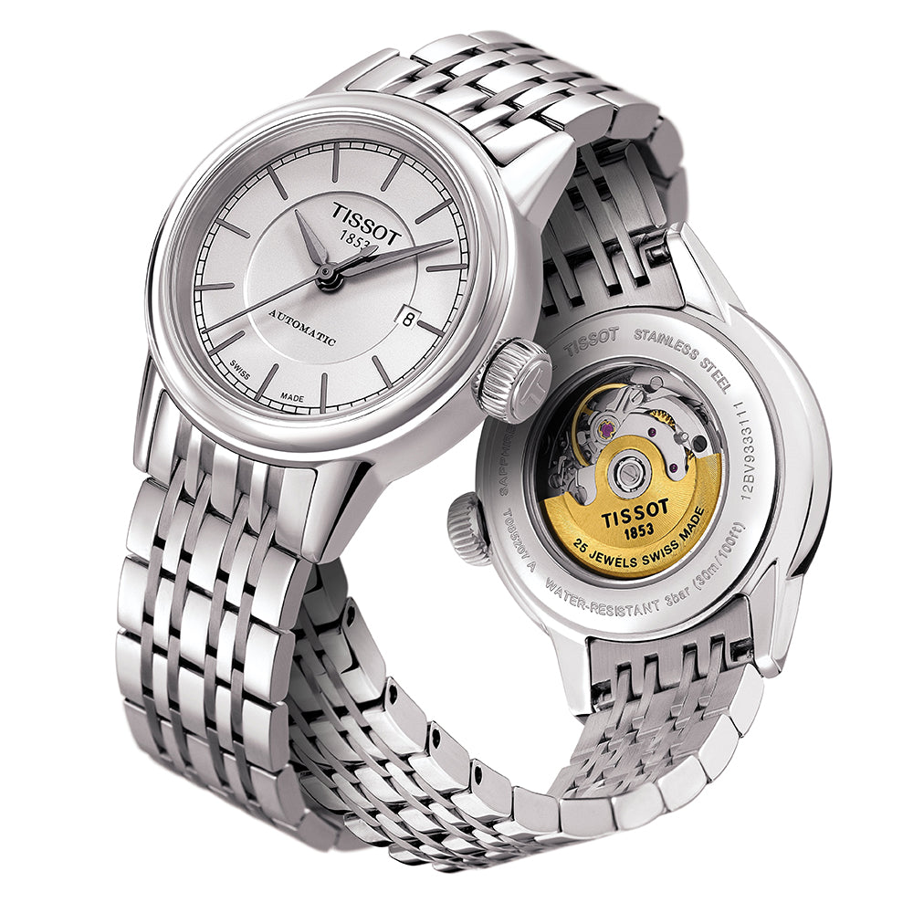  Shop Authentic Tissot T Classic Carson Automatic White Dial Silver Steel Strap Watch For Women - T085.207.11.011.00 - Luxxuri