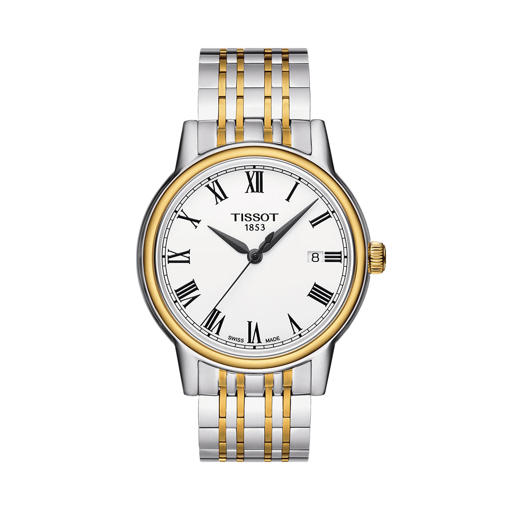  Shop Authentic Tissot T Classic Carson Quartz White Dial Two Tone Steel Strap Watch for Men - T085.410.22.013.00 - Luxxuri