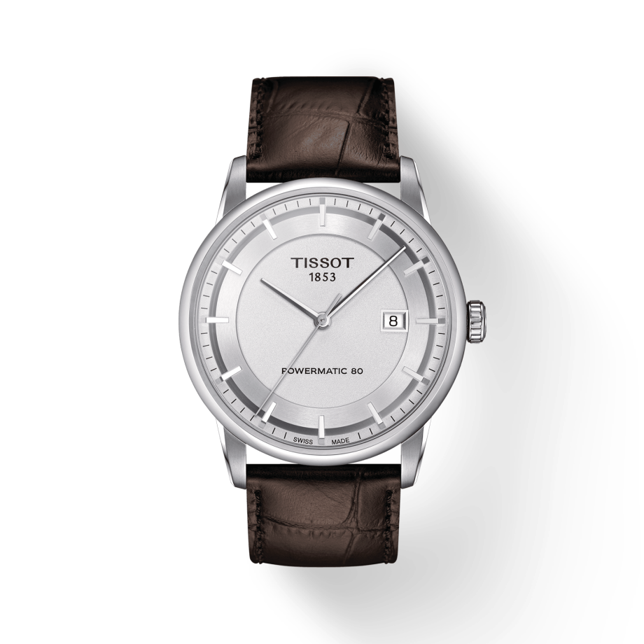  Shop Authentic Tissot Luxury Powermatic 80 Silver Dial Brown Leather Strap Watch For Men - T086.407.16.031.00 - Luxxuri