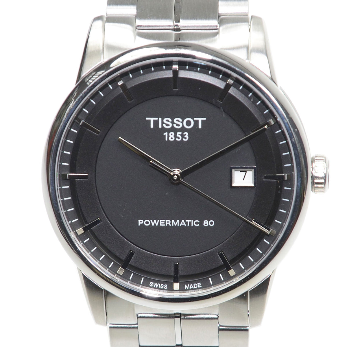  Shop Authentic Tissot Luxury Powermatic 80 Black Dial Silver Steel Strap Watch For Men - T086.407.11.051.00 - Luxxuri