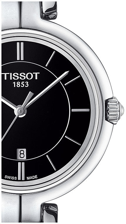  Shop Authentic Tissot T Lady Flamingo Black Dial Black Leather Strap Watch For Women - T094.210.16.051.00 - Luxxuri