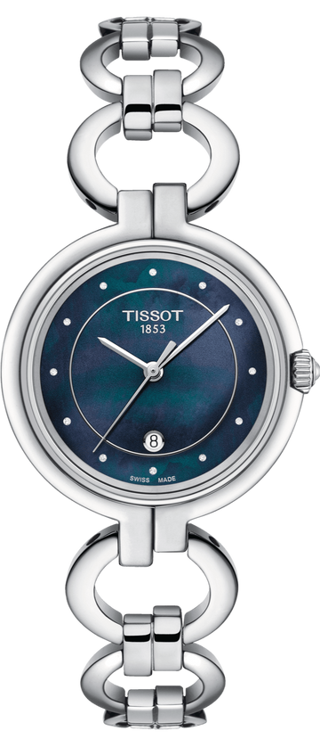  Shop Authentic Tissot T Lady Flamingo Mother of Pearl Blue Dial Silver Steel Strap Watch for Women - T094.210.11.126.00 - Luxxuri