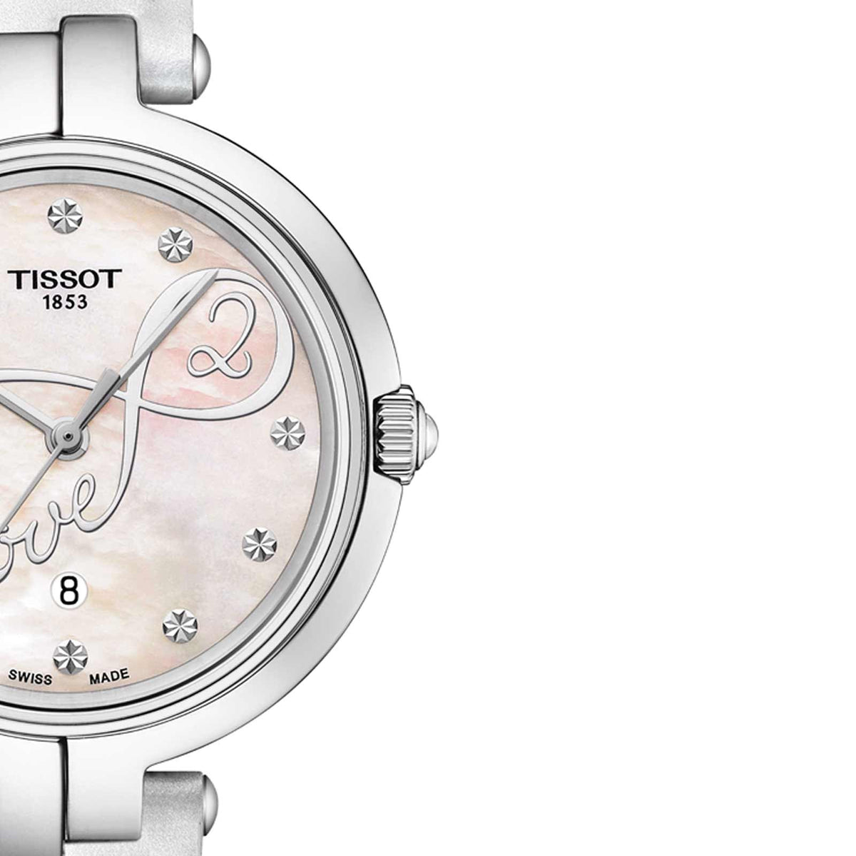  Shop Authentic Tissot T Trend Flamingo Valentines Mother of Pearl White Dial White Leather Strap Watch For Women - T094.210.16.111.01 - Luxxuri
