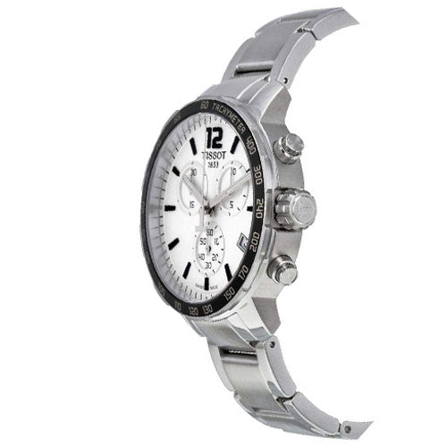  Shop Authentic Tissot Quickster Chronograph Silver Dial Watch For Men - T095.417.11.037.00 - Luxxuri