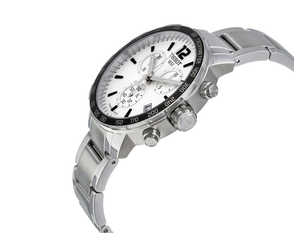  Shop Authentic Tissot Quickster Chronograph Silver Dial Watch For Men - T095.417.11.037.00 - Luxxuri
