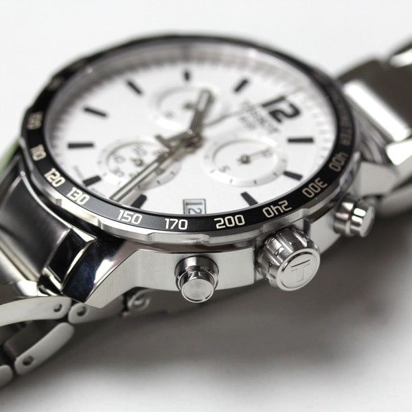  Shop Authentic Tissot Quickster Chronograph Silver Dial Watch For Men - T095.417.11.037.00 - Luxxuri