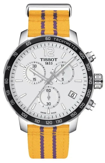  Shop Authentic Tissot Quickster Chronograph NBA LA Lakers White Dial Yellow NATO Strap Watch for Men - T095.417.17.037.05 - Luxxuri