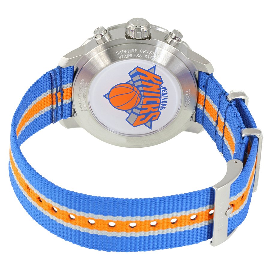  Shop Authentic Tissot Quickster Chronograph NBA New York Kicks White Dial Multicolored Nato Strap Watch For Men - T095.417.17.037.06 - Luxxuri