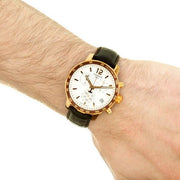  Shop Authentic Tissot Quickster Chronograph 42mm White Dial Brown Leather Strap Watch For Men - T095.417.36.037.00 - Luxxuri